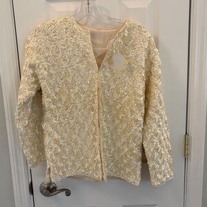 Ivory Sequin Beaded Jacket